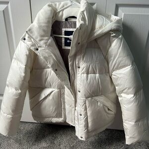 Champion coat Hooded Puffer Jacket, Script Logo